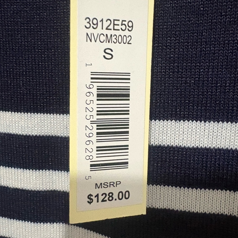 NWT Max Studio Navy Striped Tshirt Dress Size Small - Picture 5 of 8